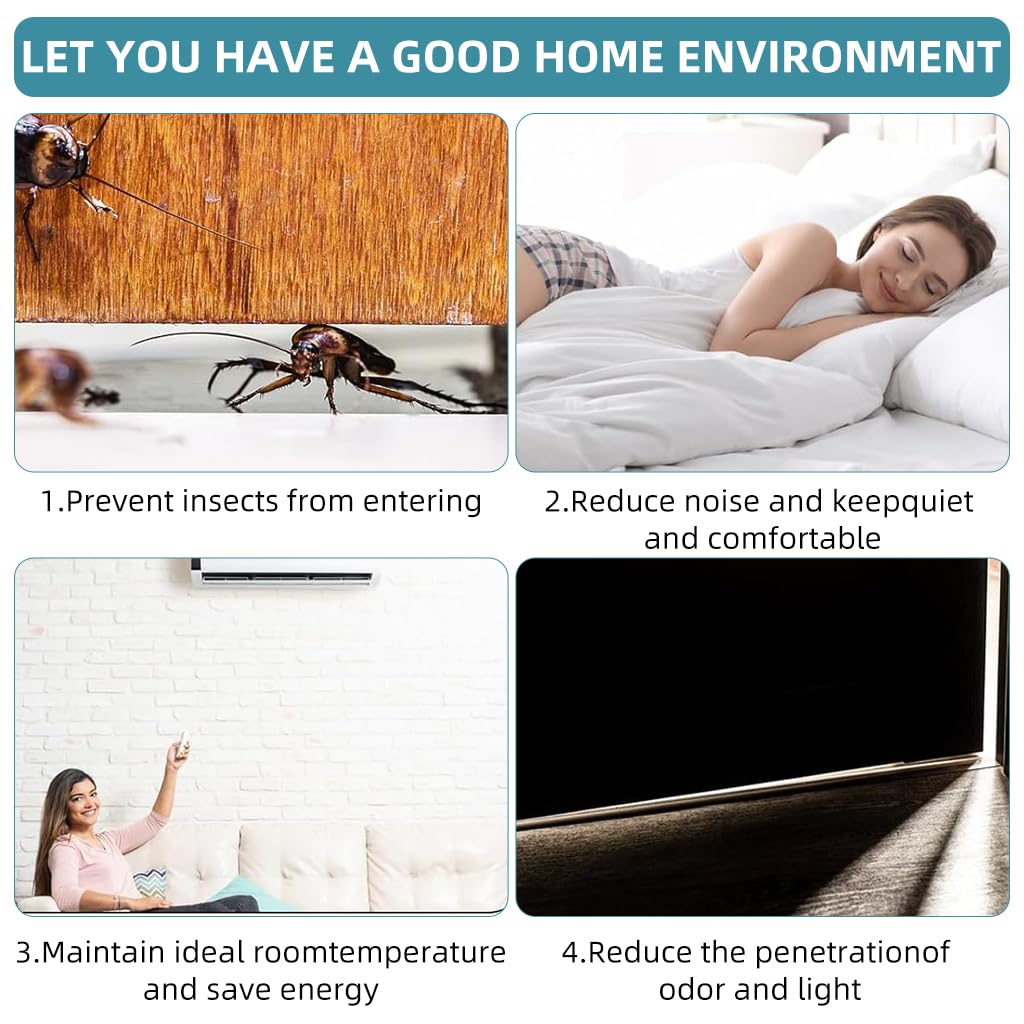 HASTHIP Door Sweep Sealing Strip for Home Gaps 3.3ft with Screw-Fixed Aluminum Alloy | Blocks Dust and Insects