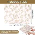 HASTHIP® 45cm x 300cm Non Adhesive Drawer Liner Gold Floral Thickened Shelf Liner Paper Strong Non-Slip Easy to Clean for Tool Box Refrigerator with Small (Random)