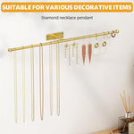 HASTHIP Jewelry Organizer Holder for Earring and Bracelet featuring Golden Metal Rack | 2.6 inches Multipurpose Wall Display