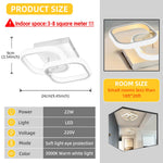 HASTHIP® 22W Modern Ceiling Light LED Acrylic Minimalism Square LED Ceiling Lamps for Hallway Office Bedroom Kitchen Living Room Ceiling Lights