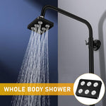 HASTHIP Rain Shower Head for Bathroom with 360° Rotation and Six 14 Nozzle Outlets | Black ABS
