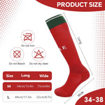 HASTHIP® Sport Compression Football Socks, Portugal Special Edition Football Socks, High Elastic Moisture Wicking Soccer Socks with Striped Cuff, Athletic Over the Calf Dress Socks, Size - M