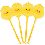 HASTHIP® 4PCS Fly Swatter Set, 14.9" Cartoon Duck Mesh Fly Swatters, Lightweight Handle Fly-swat Flapper for Home, Kitchen & Outdoor Use