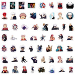 HASTHIP Anime Stickers Pack for Laptop and Phone featuring 110 pcs Waterproof Vinyl | Demon Slayer and Jujutsu Kaisen Designs