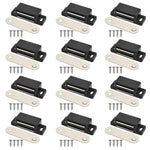 HASTHIP Magnetic Door Latch for Cabinets and Drawers featuring 12 Pack 46×15×13 mm Magnets | Plastic and Stainless Steel with Adhesive or Screw Mount