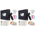 HASTHIP DIY Scrapbook Photo Album Kit for Anniversary and Wedding | 80 Pages A4 Set with Ribbon Closure