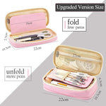 HASTHIP Pencil Case with Double Zipper and Multiple Compartments for College Students | 2PCS Canvas Pouch