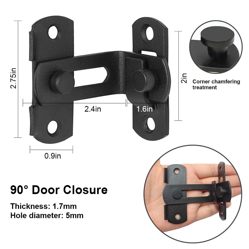 HASTHIP Door Latch Lock for Home and Barn featuring 90 Degree Sliding Mechanism | 2 Pack 304 Stainless Steel