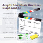 HASTHIP Clapper Board for Filmmaking with Magnetic Strips and 24 x 30cm Acrylic Design | 2 PCS Set