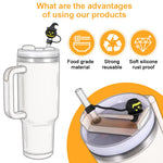 HASTHIP Halloween Silicone Straw Caps for 10mm Reusable Straws featuring Pumpkin and Ghost Designs