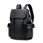 HASTHIP® Leather Backpack for Men Black Laptop Computer Backpack Large Capacity Business Ladies Retro Leisure Travel Backpack