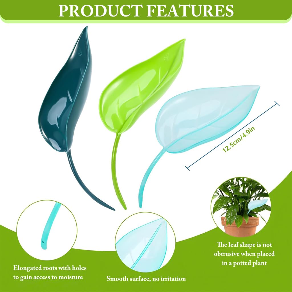 HASTHIP Small Plant Watering Tool for Indoor Pots featuring Leaf Shape Channel Funnel | 3 Pcs Set