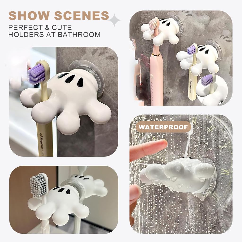 HASTHIP Cute Hanging Toothbrush Holder for Bathroom Organization with Suction Mount | 1 Pack