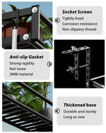 HASTHIP® Stainless Steel Hanging Rack with Hooks Balcony Railing Rack Detachable Screw Mounting 23.6 inches Multipurpose Shelf Rack Shoes Drying Rack for Balcony Metal Railing