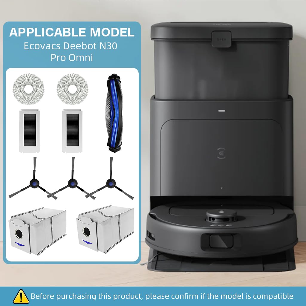 HASTHIP Replacement Parts for Ecovacs N30 Pro Omni with 10Pcs Kit including Brush and Filter Set