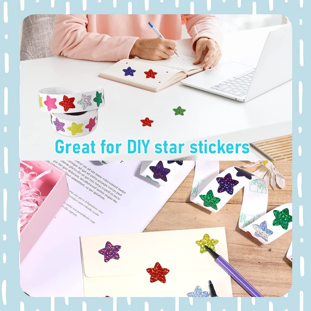 HASTHIP Glitter Star Stickers for Reward Charts 1000 pcs 1 inch Self Adhesive | 8 Colors