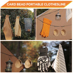 HASTHIP Clothes Drying Rope for Camping with 3m Length and Reflective Beaded Nylon Design