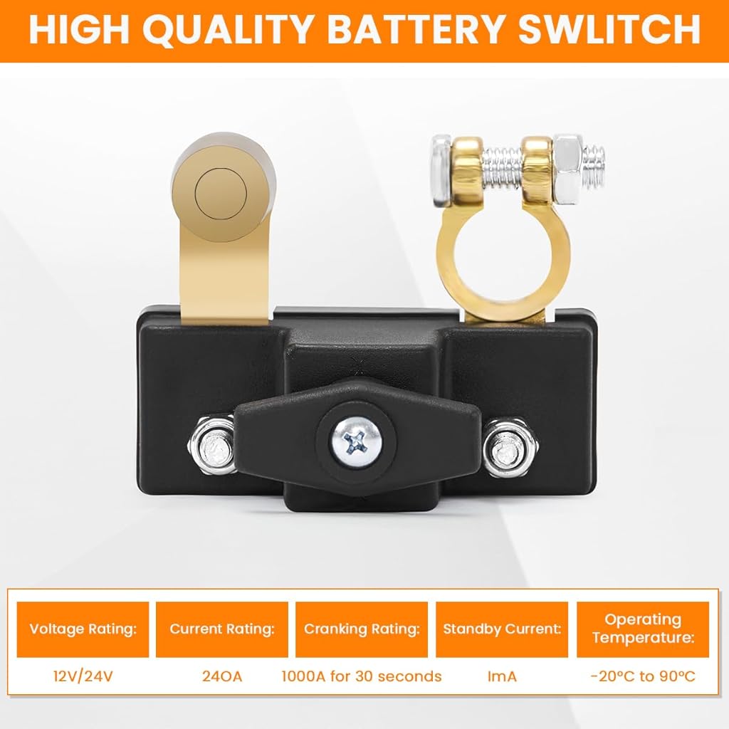 HASTHIP® Interruptor de Desconexión de Batería para Coche 12V 24V,Corta Corriente Antirrobo con Bajo Consumo y Control Remoto,Interruptor Apagado Universal para Auto Camión Barco y SU