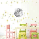 HASTHIP Star Wall Stickers for Home with Peel and Stick Acrylic Design | 4 Sheets for Kids Room Decor