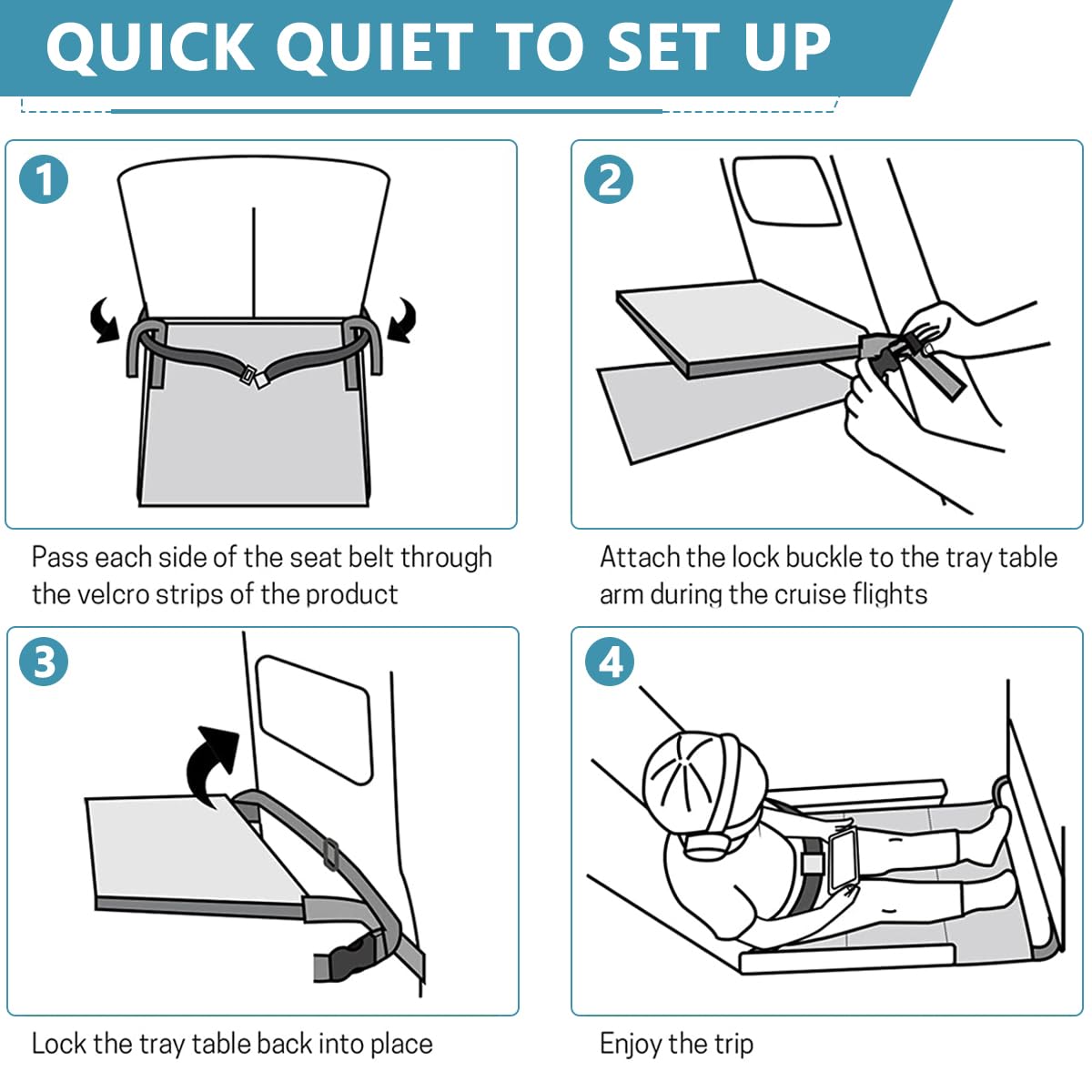 HASTHIP Airplane Footrest for Kids with Adjustable Straps and Anti Slip Design 79×44 cm | Toddler Travel Bed