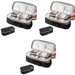 HASTHIP Canvas Large Capacity Pencil Case with Combination Lock 4 Layer Design | Waterproof Box for School Boys and Girls