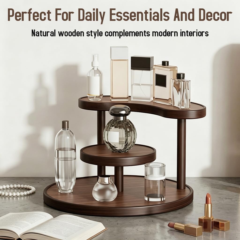 HASTHIP® Wooden Display Organizer Stand, Bamboo Vanity Organizer
