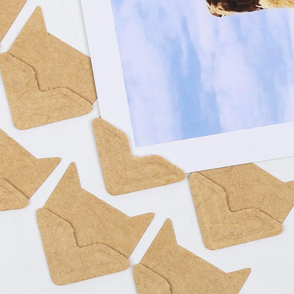 HASTHIP Photo Corner Stickers for Scrapbooking and Albums with 10 Sheets 2x2 cm Beige
