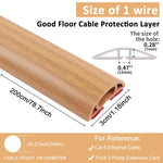HASTHIP Floor Cord Cover for Home and Office with Self Adhesive Backing 6.6ft PVC Sleeve
