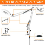 HASTHIP Desk Magnifying Glass for Crafting and Electronics Repair with 5X Lens | Flexible Metal Arm and USB LED Light