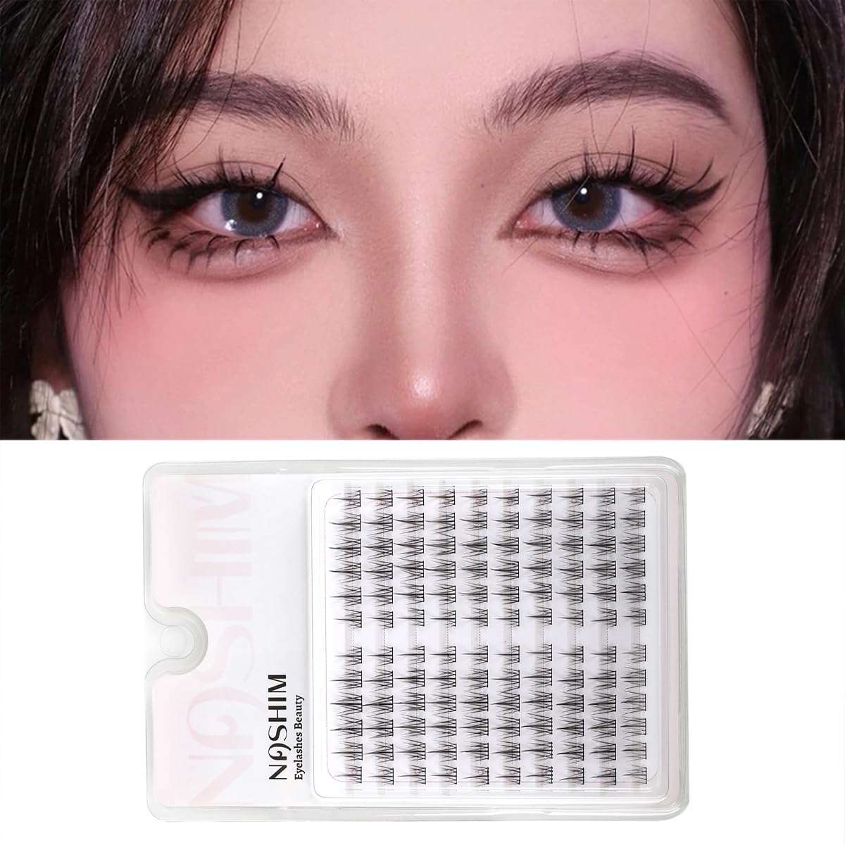 HASTHIP® Extensiones de Pestañas en Racimo 120pcs DIY Cluster Lash 9-11mm Mixto Natural Wispy, Pestañas Individuales Flare de Alta Calidad para Mujer, Curvatura D, Banda Ultrafina y Look
