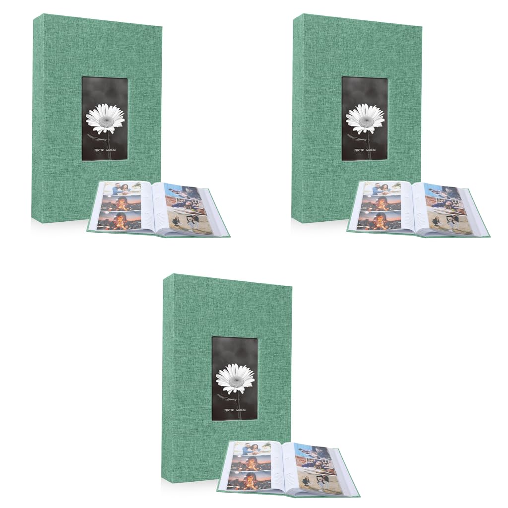HASTHIP Photo Album for Family Memories with 300 Pockets Linen Hardcover | Baby Travel Keepsake