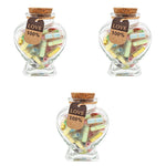 HASTHIP Message in a Bottle for Couples with 135 pcs Rolls and Heart Shaped Glass | Romantic Gift