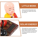 HASTHIP Solar Powered Buddha Figurine for Car or Desk with Moving Head and Hand | 7.5x7.5x9.5cm ABS Meditation Ornament