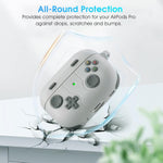 HASTHIP® R-fun AirPods Pro 2 Case Cover, Game Console Design, Compatible with AirPods Pro 2nd/1st Gen (2023/2022/2019), Soft Silicone Protective Skin with Keychain, Shockproof, Front LED Visible, Me