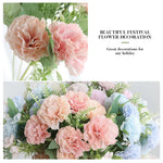 2Pcs Carnation Artificial Flowers for Vase Decoration Home Decor Items Plastic Flowers Decoration Fake Flowers for Home, Living Room, Festival, Party, Wedding Decor, DIY, No Vase or Basket