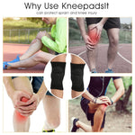 ZIBUYU® Knee Cap for Men and Women Thickened Anti-Collision Cushion Brace for Knee Pain Pad Knee Support Pain Relief Products Knee Guard Knee Pads for Running, Walking, Gym, Free Size (Black) - 1 Pair