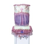 HASTHIP Water Dispenser Cover Set for 20L Gallon with Dual Protection and Lace Design | Floral Embroidery Dustproof Covers