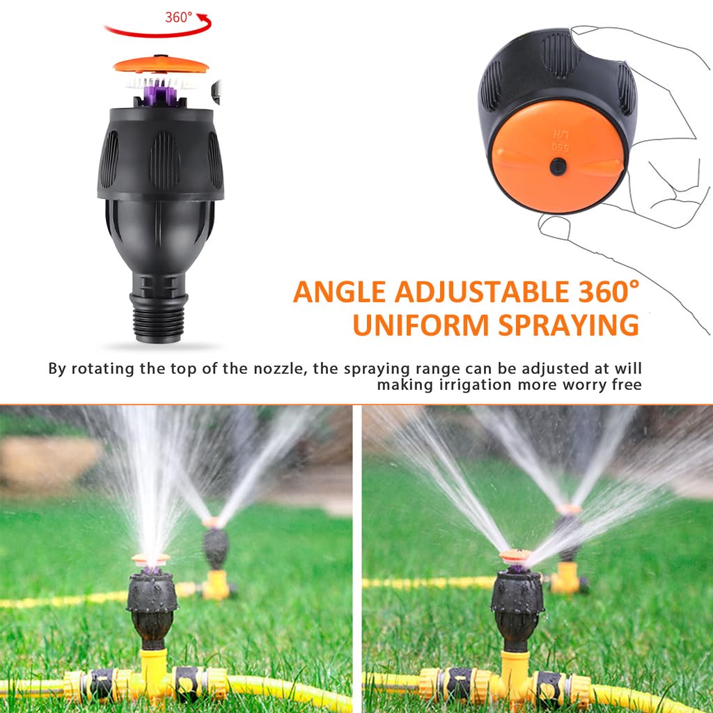 HASTHIP Outdoor Sprinkler for Garden Watering with 360° Rotation Control covering 2690 sq ft | Adjustable ABS Irrigation System for Lawns and Farms