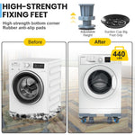 HASTHIP Stand for Washing Machine with 4 Swivel Wheels and Adjustable 16–25 in Base | Dual Support Tubes