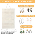 HASTHIP Felt Hanging Earring Organizer for 150 pairs with 22.5x13.6 in Wall Display | White