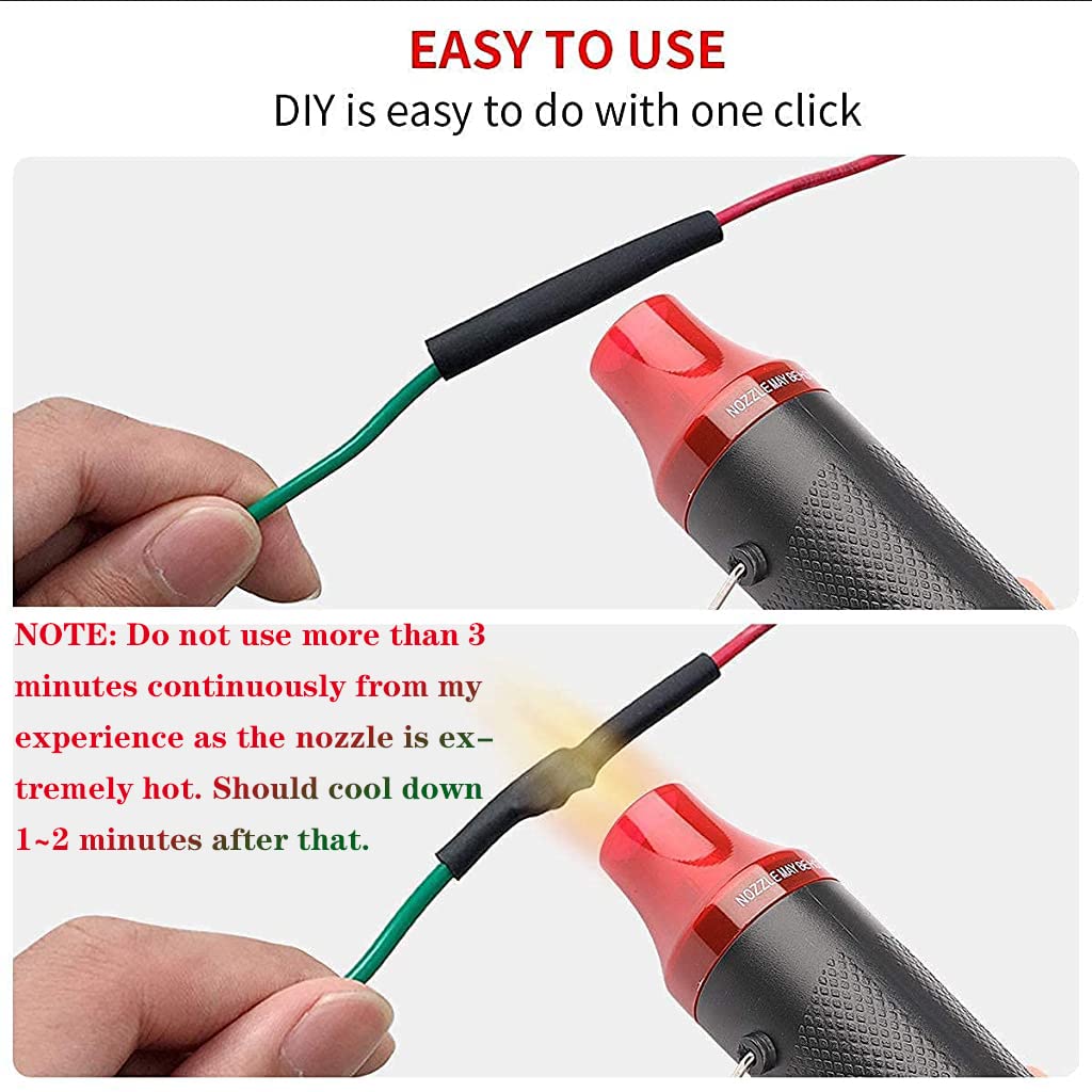 HASTHIP Mini Heat Gun for DIY Crafts with 300W Power and 200°C Heating | ABS & Stainless Steel