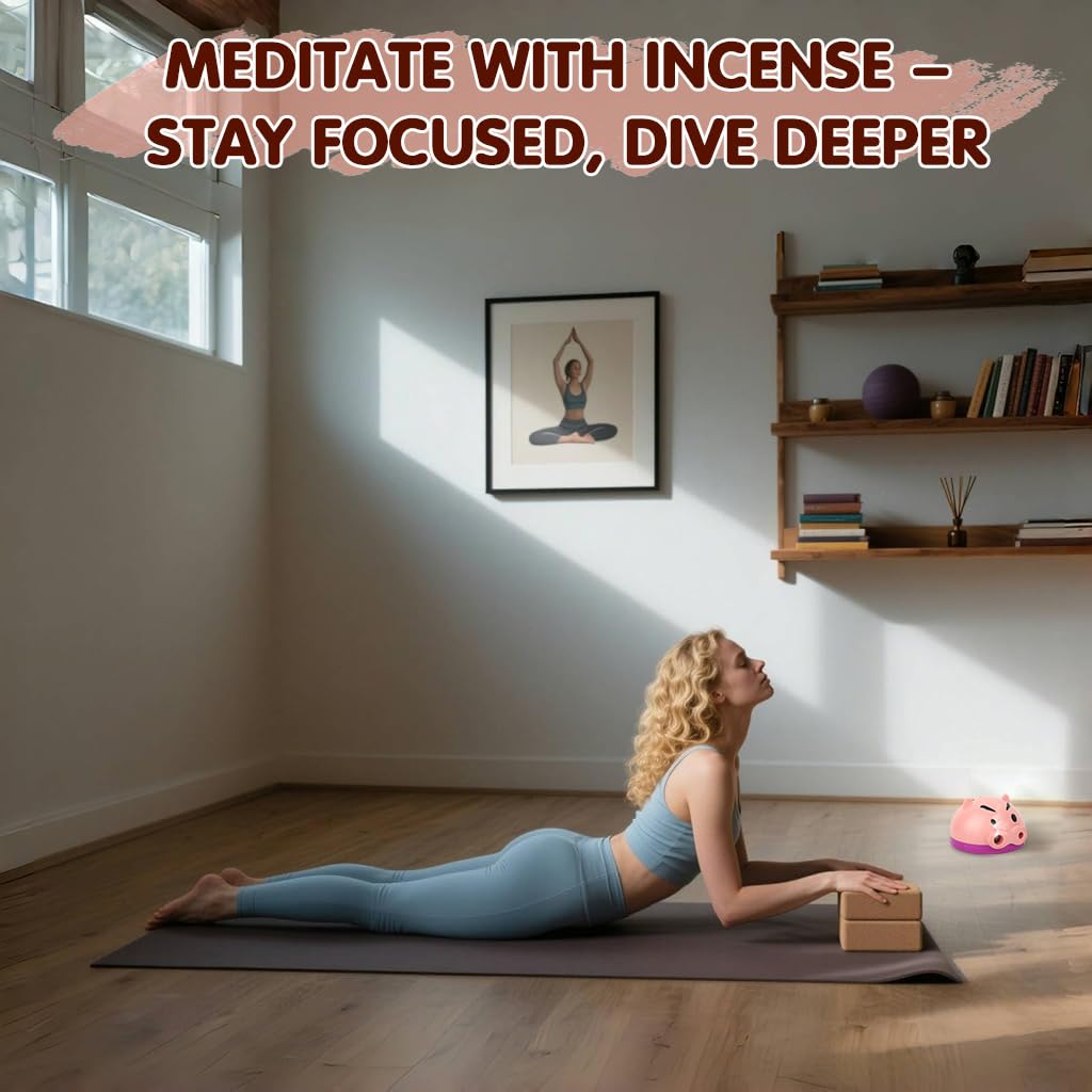 HASTHIP Incense Holder for Yoga and Meditation with Ventilated Pig Nose Lid | 7.09 in Odor‑Resistant Box