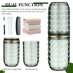 HASTHIP Toothbrush Travel Case 1PC for Bathroom and Camping featuring Duplex Cup | PP Holder Cup with Cover for Hygienic Storage
