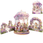 HASTHIP® Tarjeta de Felicitación 3D Emergente Castillo de Cuento Hadas,Hecha a Mano con Detalles Cortados con Láser,para Cumpleaños Aniversario Boda o San Valentín Nota y Sobre