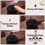 HASTHIP Steel Tongue Drum for Meditation and Yoga featuring 8 Notes 6 inch Titanium Alloy | Black