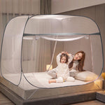 HASTHIP Pop Up Mosquito Net Tent for Double Bed with Dual Zip Doors and Mattress Straps | 200×150×150 cm Breathable Mesh Blue