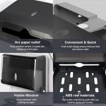 HASTHIP Tissue Holder for Bathroom with Transparent Window and Dual Install Options | 27×20.5×10 cm ABS Wall-Mounted Dispenser for Home or Hotel