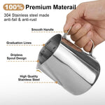 HASTHIP® 12oz Milk Frothing Pitcher with Scale