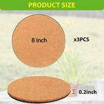 HASTHIP Planter Base for Small Indoor Pots with Anti Slip Pads and 8 in Cork Surface | Protects Furniture from Water Rings