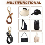 HASTHIP PU Hat Lanyard for Bags and Travel featuring Metal Clasp and Dual-Color Strap 4 Pack